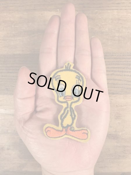 70年代頃のルーニーテューンズのトゥイーティーのビンテージの刺繡ワッペン