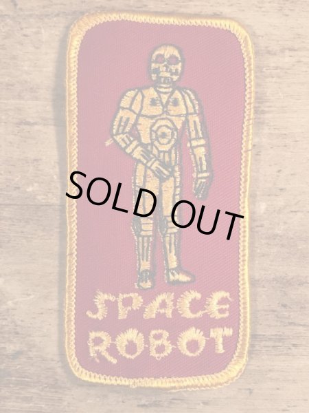 70年代頃のスペースロボットのビンテージの刺繡ワッペン