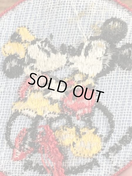 70’sのディズニーのミッキーマウスとミニーマウスのヴィンテージの刺繡パッチ