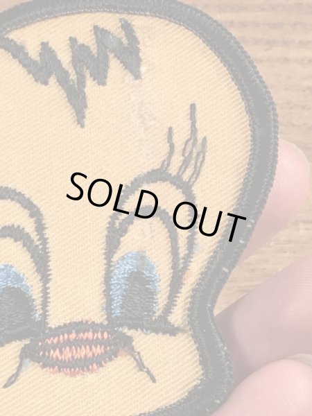 70’sのルーニーテューンズのトゥイーティーのヴィンテージの刺繡パッチ