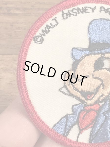 70年代頃のディズニーのジミニークリケットのビンテージの刺繡ワッペン