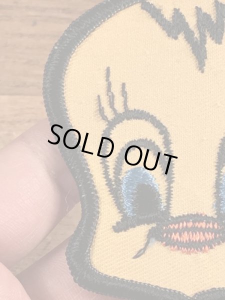 70年代頃のルーニーテューンズのトゥイーティーのビンテージの刺繡ワッペン