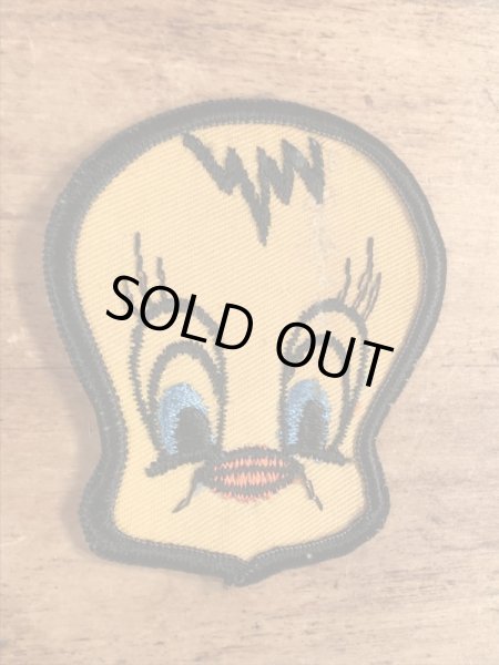 70年代頃のルーニーテューンズのトゥイーティーのビンテージの刺繡ワッペン