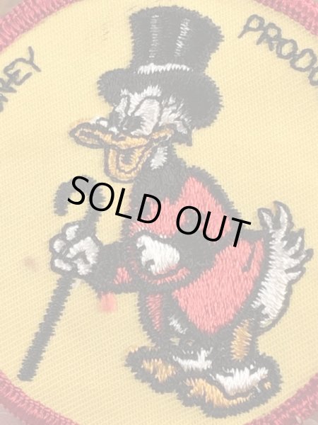 70年代頃のディズニーのスクルージマクダックのビンテージの刺繡ワッペン