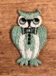 70年代頃のフクロウのビンテージの刺繡ワッペン