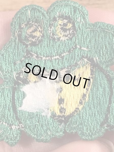 70’sの蛙のヴィンテージの刺繡パッチ