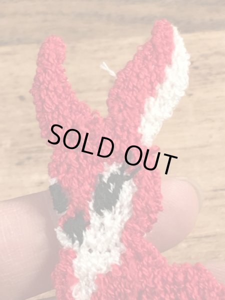 70年代頃のウサギのビンテージの刺繡ワッペン