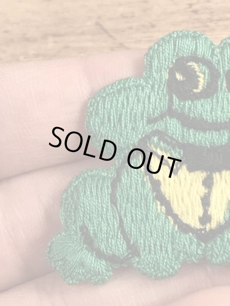 70年代頃のカエルのビンテージの刺繡ワッペン