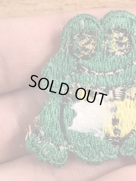 70’sの蛙のヴィンテージの刺繡パッチ