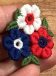 70年代頃の花のビンテージの刺繡ワッペン