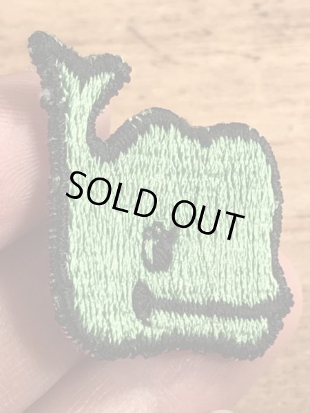 70年代頃のクジラのビンテージの刺繡ワッペン