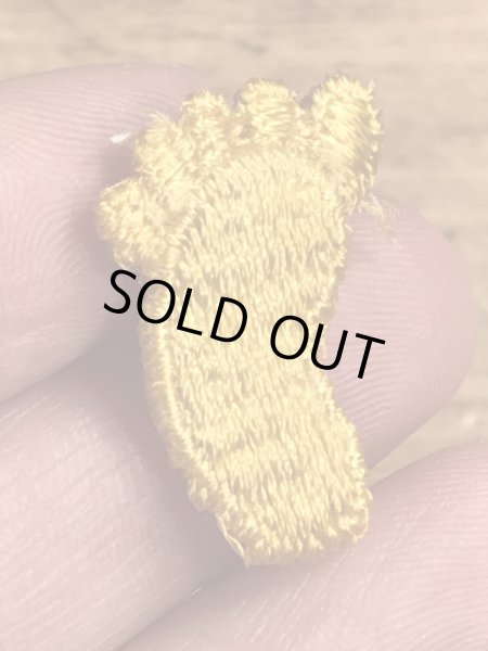 70年代頃の足跡のビンテージの刺繡ワッペン