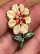 70’sの花のヴィンテージの刺繡パッチ