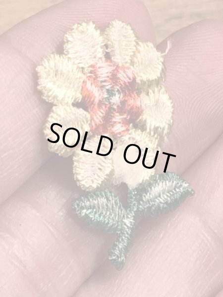 70’sの花のヴィンテージの刺繡パッチ