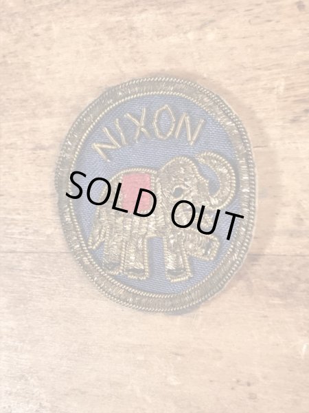 60〜70’sのゾウが描かれたニクソン大統領のヴィンテージのパッチ