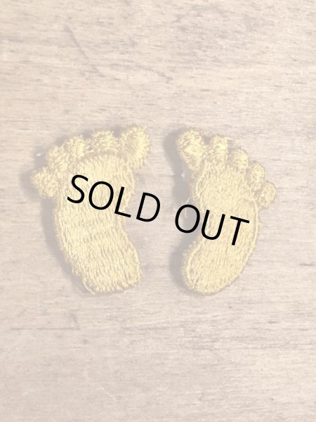 70年代頃の足跡のビンテージの刺繡ワッペン