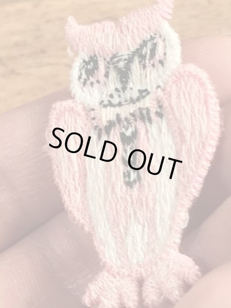 70年代頃のフクロウのビンテージの刺繡ワッペン