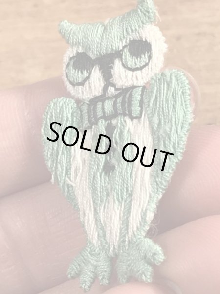 70’sのフクロウのヴィンテージの刺繡パッチ