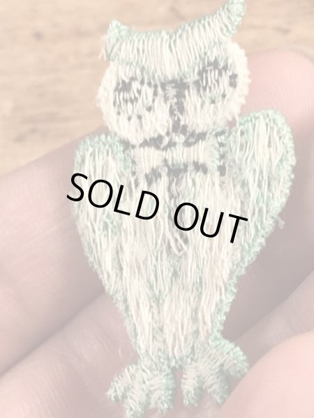 70年代頃のフクロウのビンテージの刺繡ワッペン