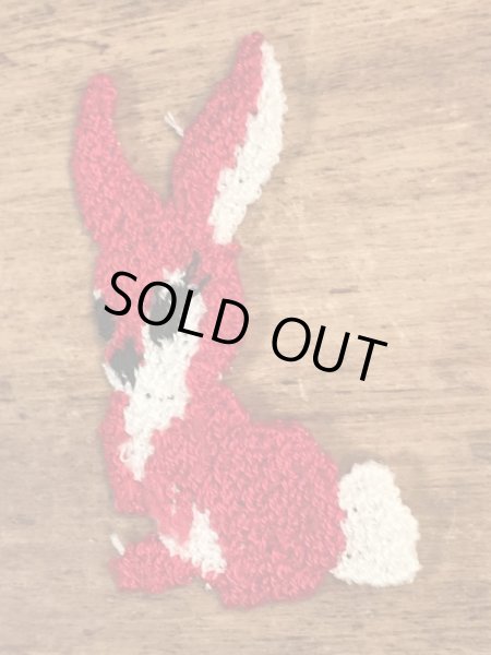 70’sのウサギのヴィンテージの刺繡パッチ