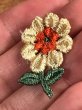 70’sの花のヴィンテージの刺繡パッチ