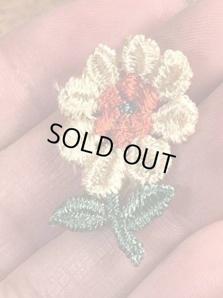 70’sの花のヴィンテージの刺繡パッチ