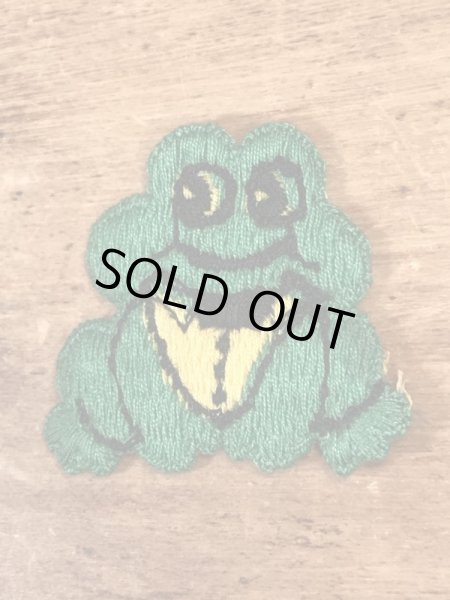 Frog Embroidery Patch カエル ビンテージ 刺繡ワッペン パッチ