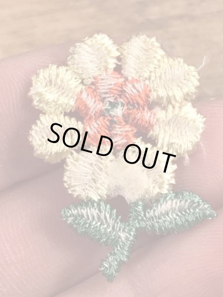 70’sの花のヴィンテージの刺繡パッチ