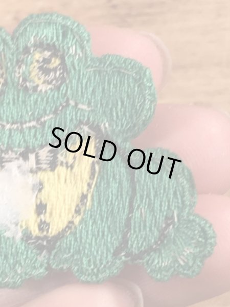 70年代頃のカエルのビンテージの刺繡ワッペン