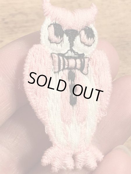 70’sのフクロウのヴィンテージの刺繡パッチ