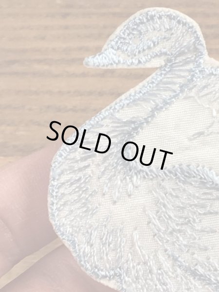 70年代頃の白鳥のビンテージの刺繡ワッペン