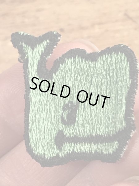 70’sのクジラのヴィンテージの刺繡パッチ