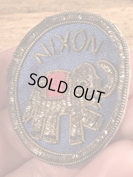 60〜70’sのゾウが描かれたニクソン大統領のヴィンテージのパッチ