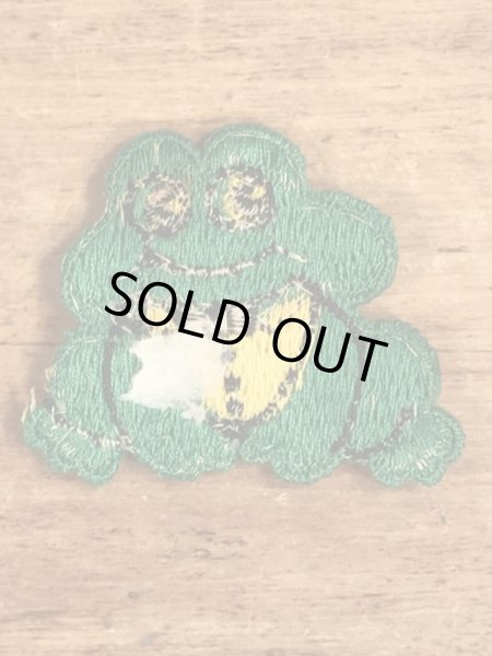 70’sの蛙のヴィンテージの刺繡パッチ