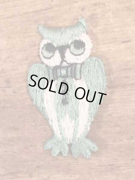 70’sのフクロウのヴィンテージの刺繡パッチ