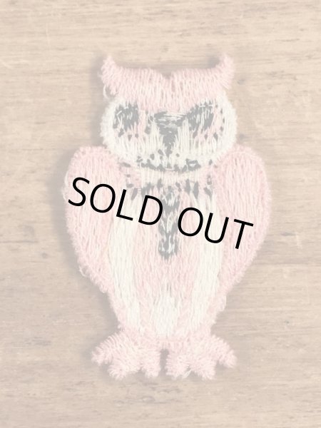 70’sのフクロウのヴィンテージの刺繡パッチ