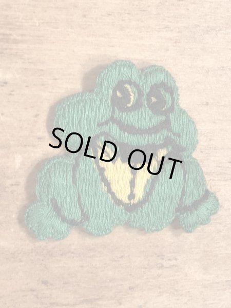 70年代頃のカエルのビンテージの刺繡ワッペン