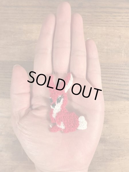 70年代頃のウサギのビンテージの刺繡ワッペン