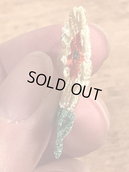 70年代頃の花のビンテージの刺繡ワッペン