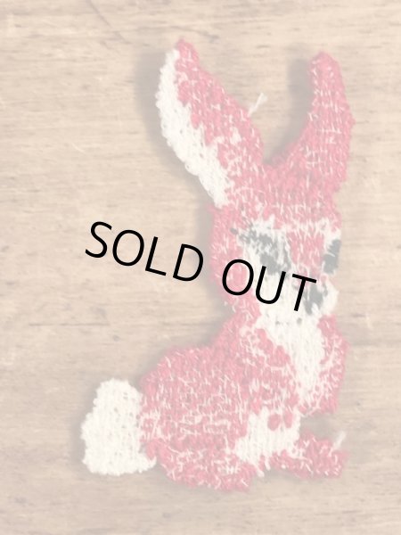 70’sのウサギのヴィンテージの刺繡パッチ