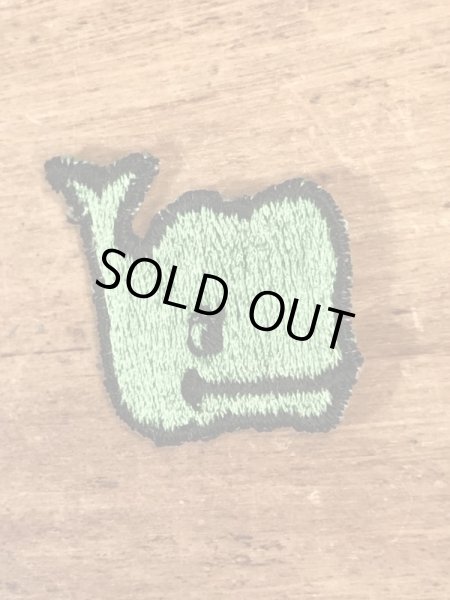 70’sのクジラのヴィンテージの刺繡パッチ