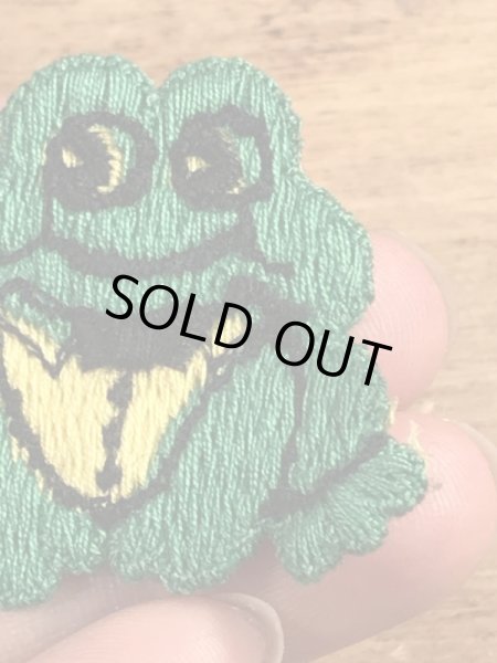 70’sの蛙のヴィンテージの刺繡パッチ