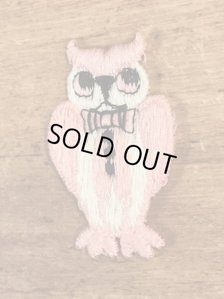 70’sのフクロウのヴィンテージの刺繡パッチ