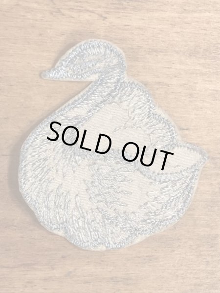 70年代頃の白鳥のビンテージの刺繡ワッペン