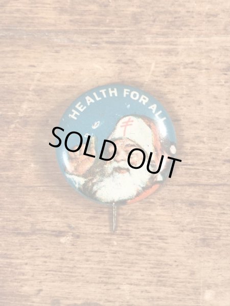 30〜40年代頃の総主教クロスのサンタクロースのビンテージの缶バッジ