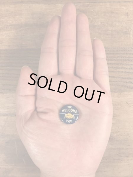 〜40年代頃のシェイクハンドのビンテージの缶バッジ