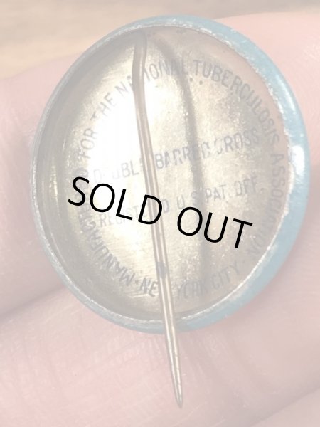 30〜40年代頃の総主教クロスのサンタクロースのビンテージの缶バッジ