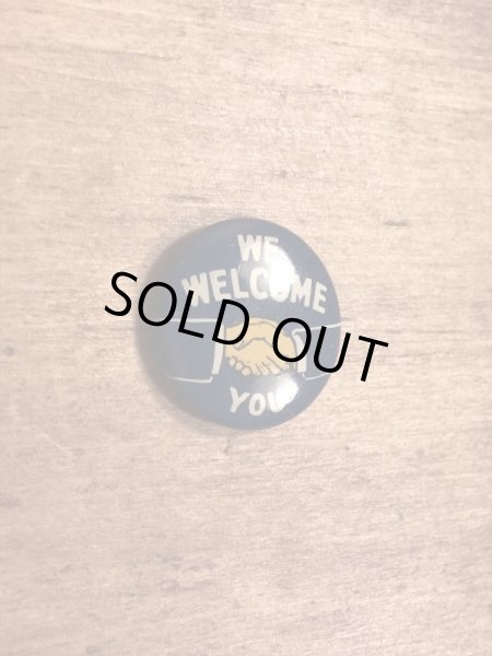 〜40年代頃のシェイクハンドのビンテージの缶バッジ