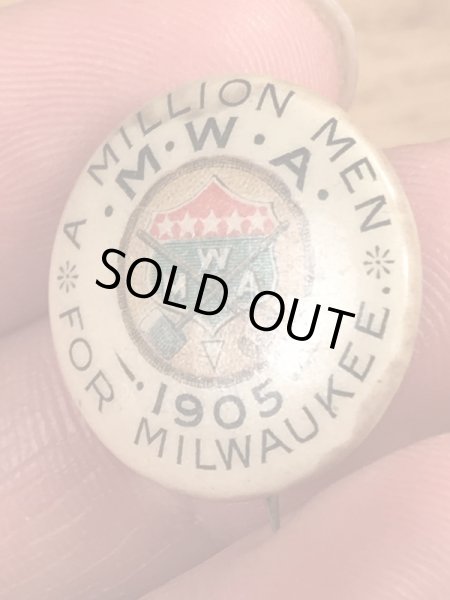 1900’s頃のアメリカの共済組合のヴィンテージの缶バッジ