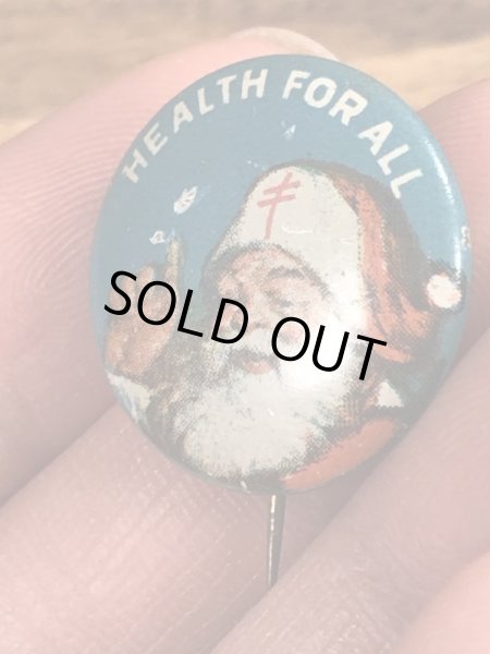 30〜40’sの総主教クロスのサンタクロースのヴィンテージの缶バッチ